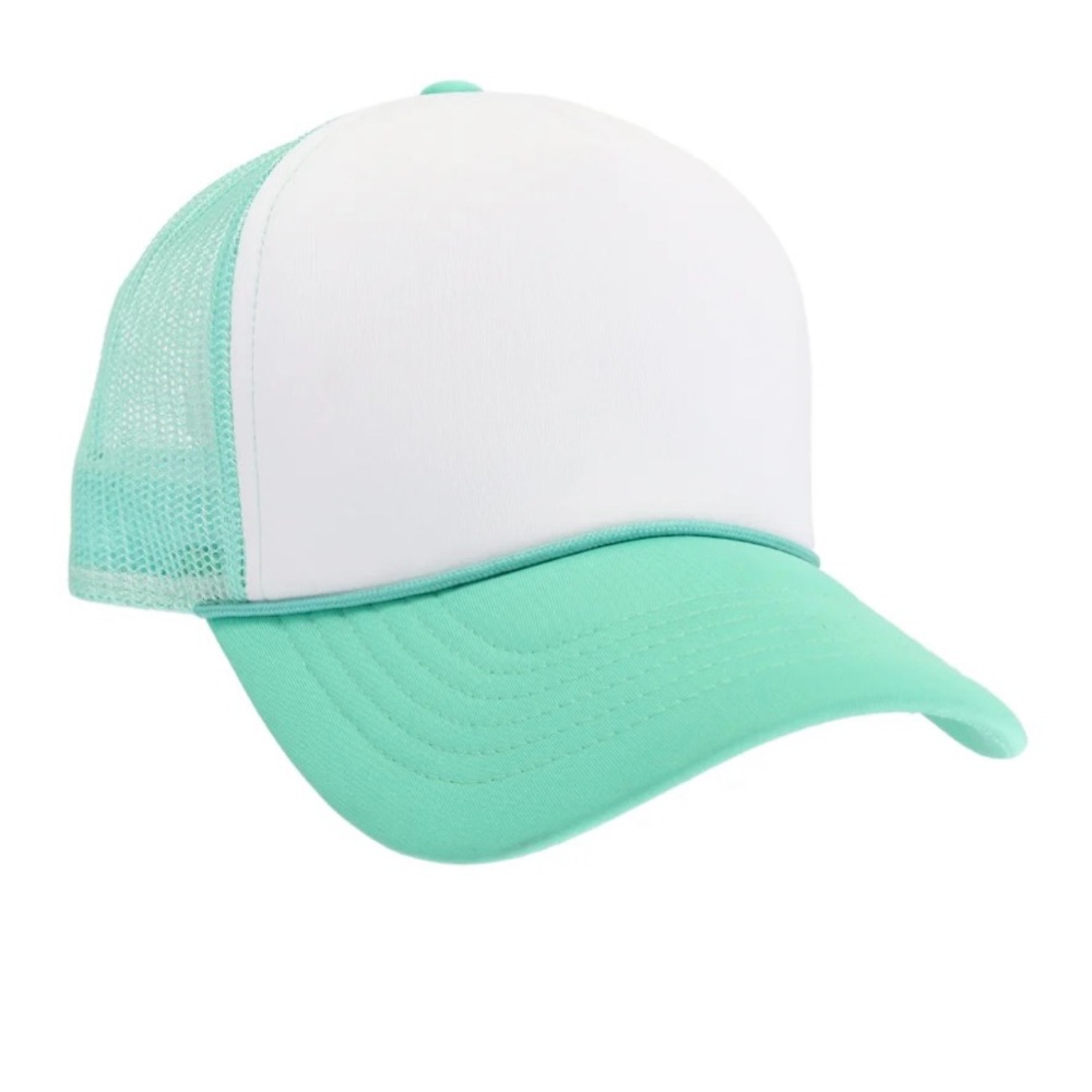 New Foam Front C.C Trucker Hat in White and Mint